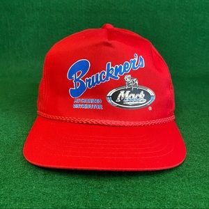 Vintage Bruckner’s Mack Red Trucker Hat Adjustable Snapback One Size